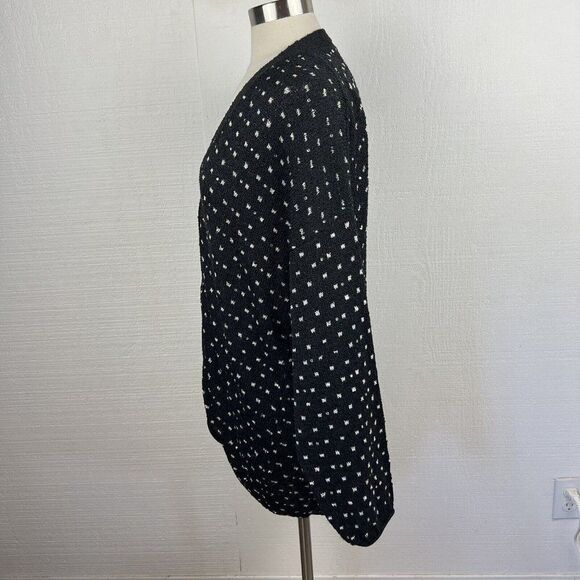 Brenda French Cardigan L Womens Black Polka Dot Embellished Button Front Vintage - Picture 4 of 8